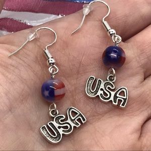 USA Earrings Patriotic 4th of July American Flag